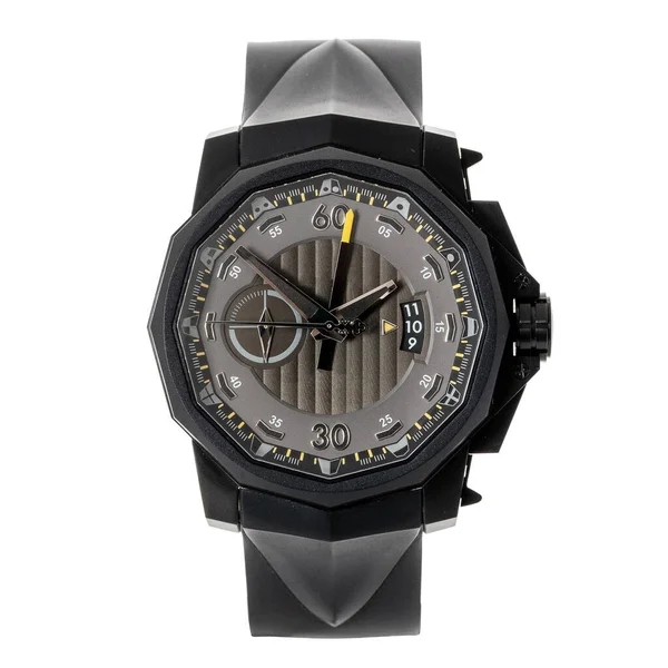 Montre Chronomètre Titane Luxe Noir Avec Dépôt Vapeur Physique Noir — Photo