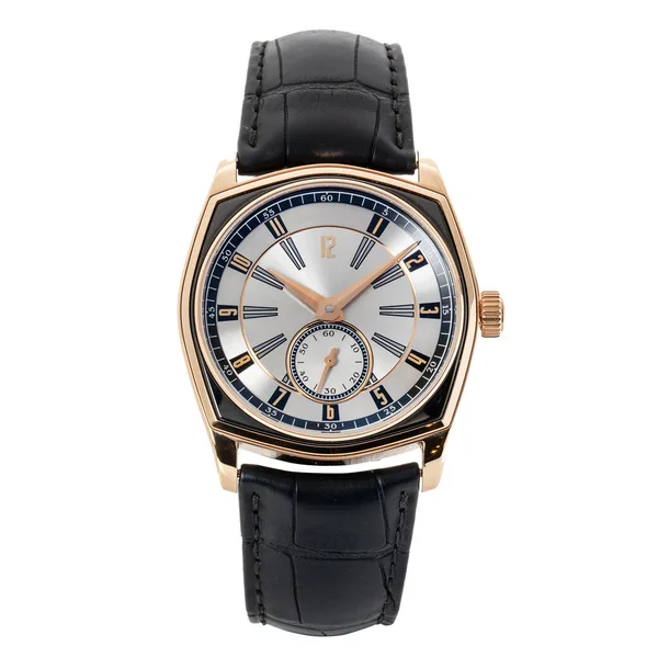 Luxe Montre Rose Isolé Sur Blanc Montre Classique Avec Montre — Photo