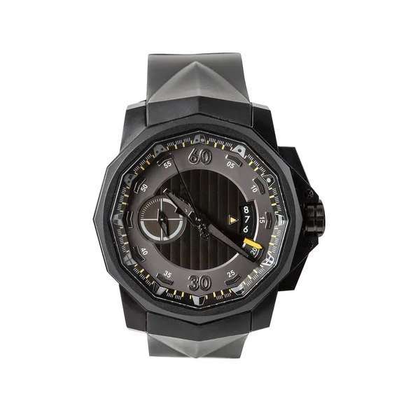 Orologio Titanio Nero Lusso Cronometro Con Deposito Vapore Fisico Nero — Foto Stock