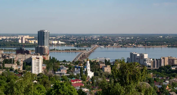 Vista Saratov Rusia Desde Montaña Sokolovaya Dirección Sureste —  Fotos de Stock