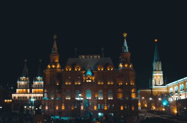 Kızıl Meydan ve Rus devlet tarihi müzesi, Moskova. Rusya 22 Kasım 2017