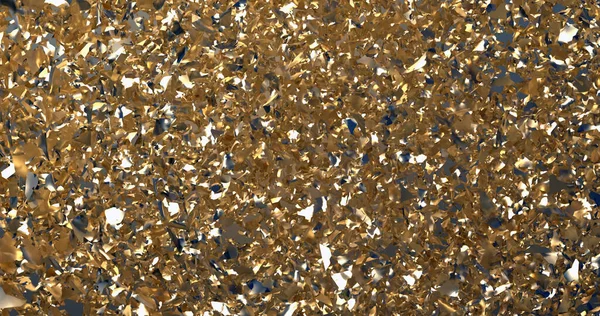 Soyut Kompozisyon - Altın Şekiller. 3d Hazırlama.