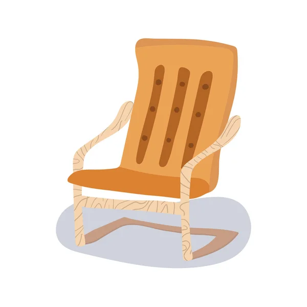 Orange Armchair Fashionable Furniture Scandinavian Style Interior Concept Flat Vector — Stock Vector