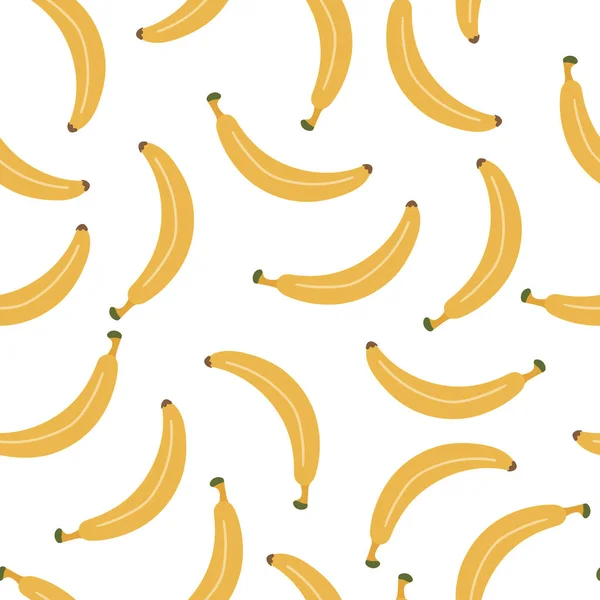 Бесшовный Рисунок Яркой Летней Банановой Тропической Печатью Яркая Плоская Векторная — стоковый вектор