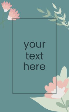 Logo, karşılama mesajı ve başlık için fotokopi alanı olan soyut çiçek kolajı. Yaprakların ve çiçeklerin arka planı. Pastel renklerde ve el çizimi elementlerle pankart. Vektör.