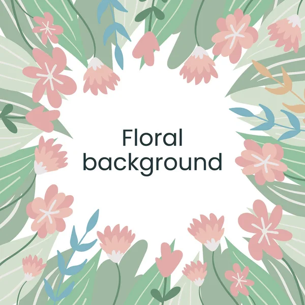 Abstract Floral Collage Copy Space Logo Greeting Text Title Background — Stock Vector