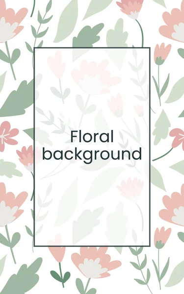 Collage Floral Abstracto Con Espacio Copia Para Logotipo Texto Saludo — Vector de stock