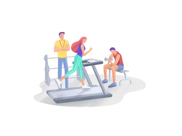 Fitness-Serie Sportmädchen, Gym-Zeit, Joggen — Stockfoto
