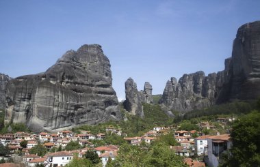Yunanistan 'ın Meteora kentindeki Kastraki kasabası