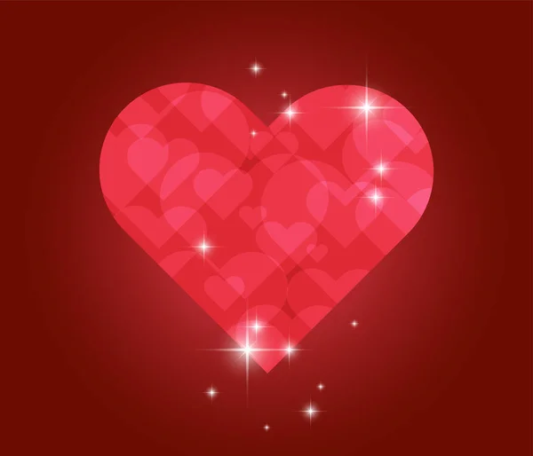 Heart with bokeh light. vector background — Stock Vector