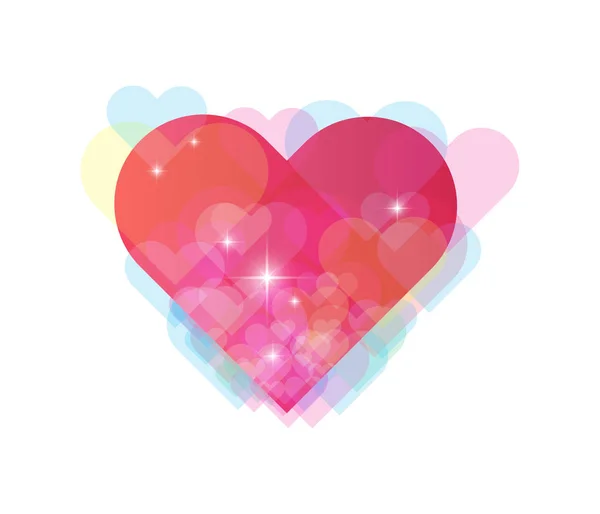 Heart with bokeh light. vector background — Stock Vector