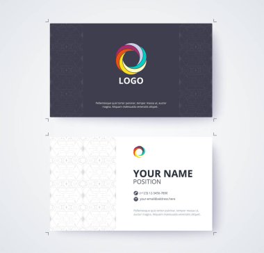 İş adı kart şablonu ticari tasarım. vektör illustrati