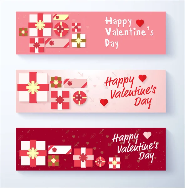 Happy Valentine's day banner background with gift box element. v