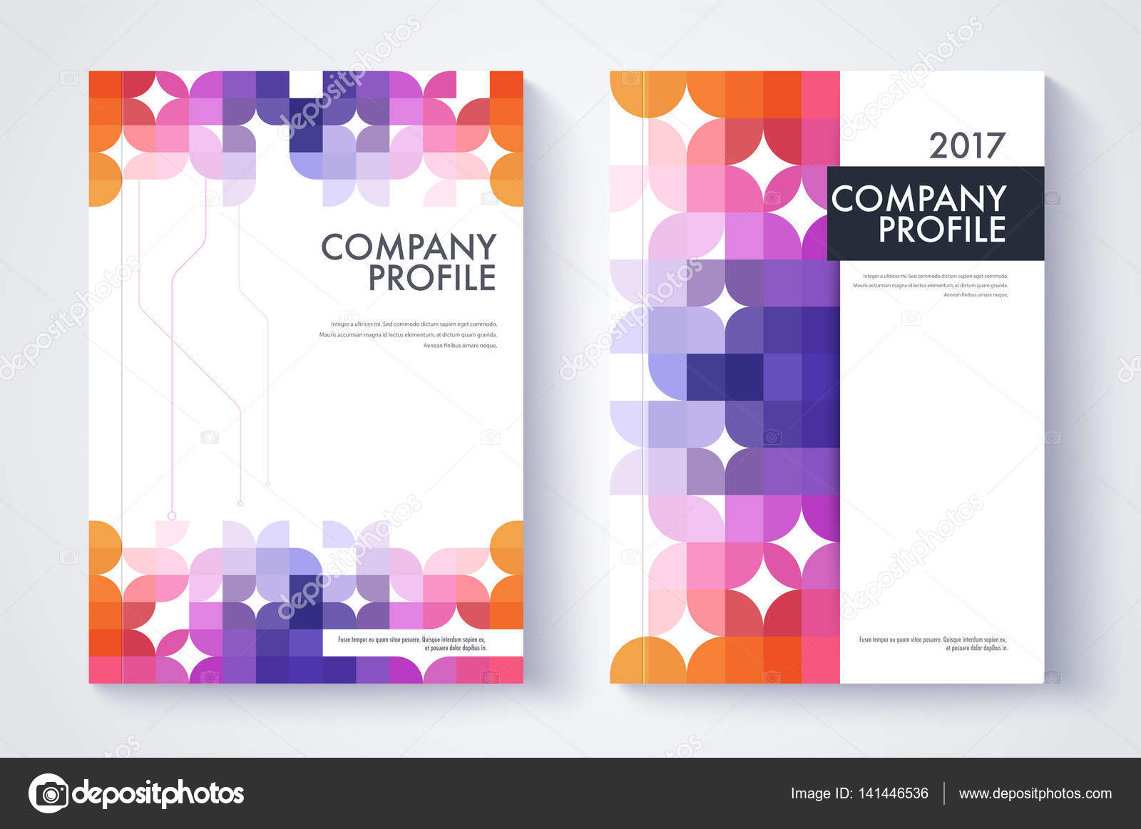 Company profile template. Cover design. Vector template backgrou Stock