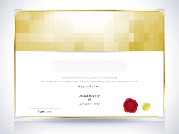 Modèle de certificat doré. Certificat de luxe backgroun — Image vectorielle
