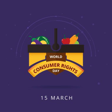 Gün 15 Mart Dünya tüketici hakları. logo tasarımı. vektör hisse senedi.
