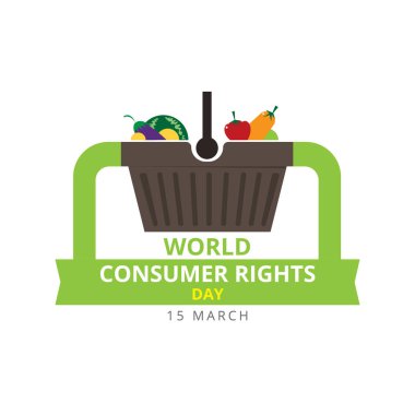 Gün 15 Mart Dünya tüketici hakları. logo tasarımı. vektör hisse senedi.