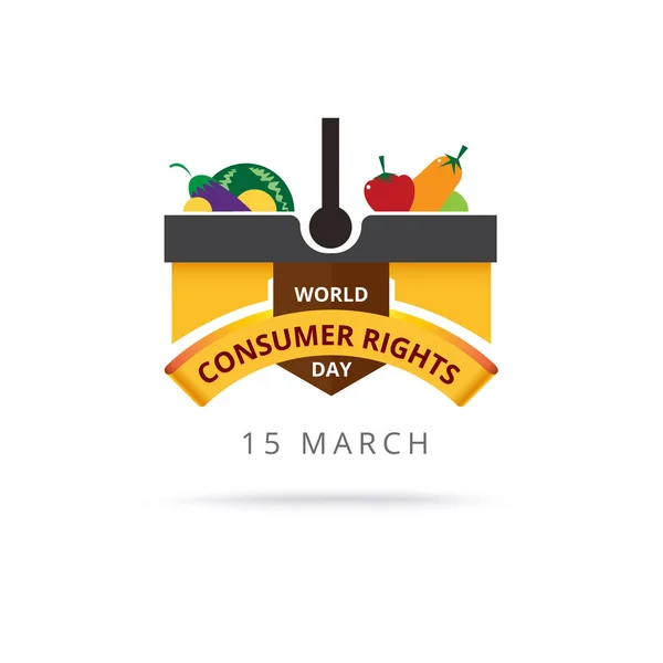 Giornata mondiale dei diritti dei consumatori 15 marzo. design del logo. stock vettoriale . — Vettoriale Stock