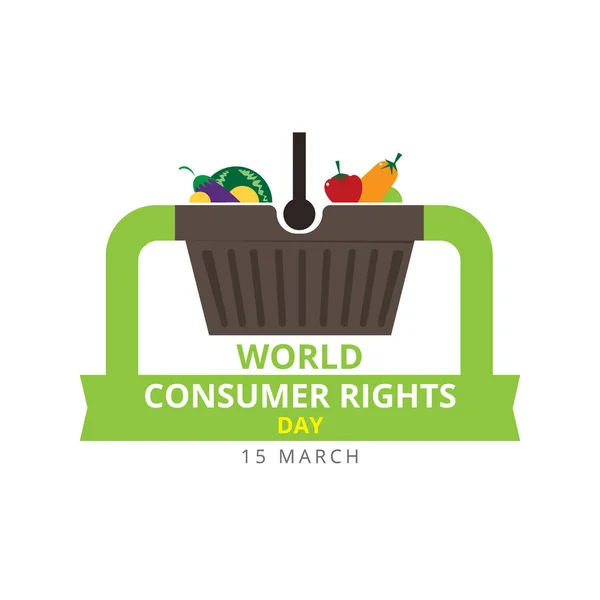 Giornata mondiale dei diritti dei consumatori 15 marzo. design del logo. stock vettoriale . — Vettoriale Stock