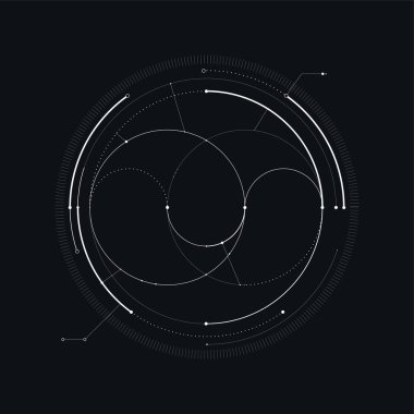 Hud fütüristik şablonu. hafif dijital teknoloji tasarım. VEC