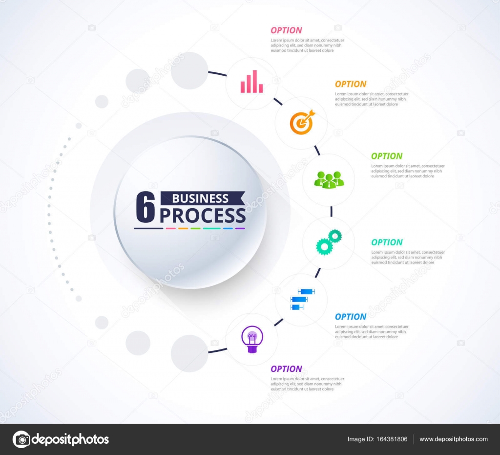 Business data visualization. Process chart. Abstract elements of ...