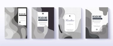 İşletme belgesi için siyah ve beyaz sıvı ön kapak şablonu. vektör çizim