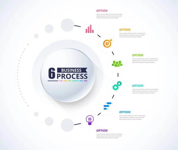 Business data visualization. Process chart. Abstract elements of — Stock Vector