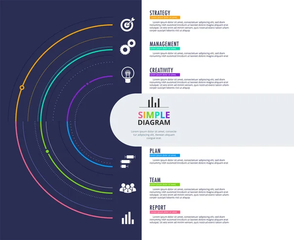 Visualisierung von Geschäftsdaten. Prozessdiagramm. abstrakte Elemente von — Stockvektor