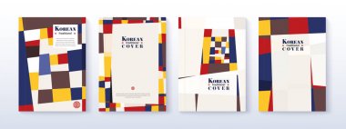Korean traditional cover design. abstract traditional book and annual report design. vector illustration. clipart