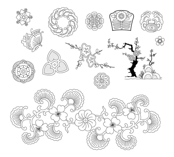 Asiatisk Traditionell Design Print Konst Symbol För Asien Vektorillustration — Stock vektor