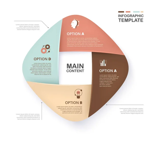 Infographic sjabloon voor een bedrijfspresentatie met zachte kleur. — Stockvector