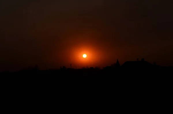 Gün Batımından Önceki Güneşin Son Dakikaları — Stok fotoğraf