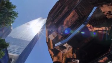 Manhattan, New York 'taki Hudson Yardındaki Vessel Anıtı' nın Kamera Pan 'ı