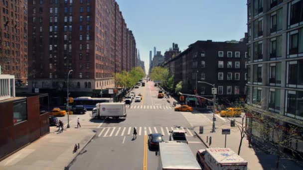 Long 23th Street View on a Beautiful Spring Day from High Angle New York City — Αρχείο Βίντεο