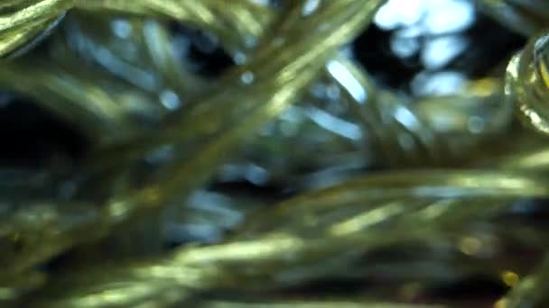 Spårning Skott av kablar med glödlampor Extrem närbild Macro — Stockvideo