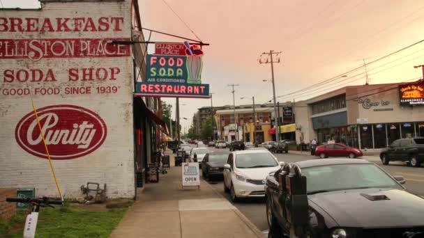 Old Diner Nashville Tennessee Sunset — Stock Video