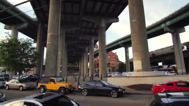 Shot Main Street Richmond Interstate Rail Road Lower Angle Virginia — Stock Video