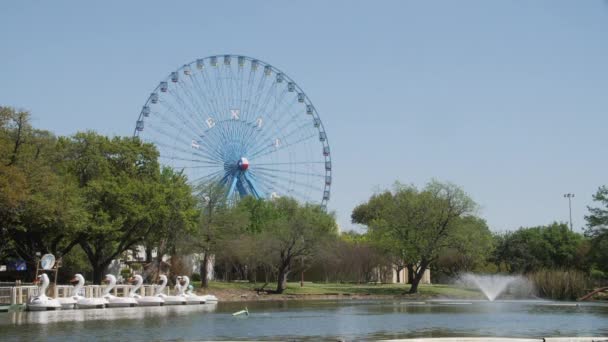 Texas Ferris Wheel State Fair Park Super Slow Motion — Video Stock