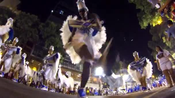 Carnaval Río Janeiro Desfile Callejero Viejo Bailando Samba — Vídeo de stock