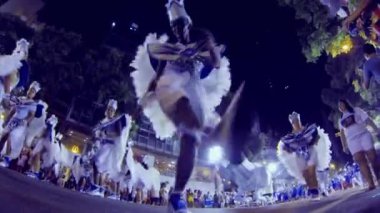 Rio De Janeiro Karnaval Sokak Geçidi Yaşlı Adam Dans Eden Samba