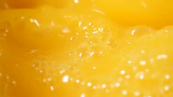 Orange Mandarin Lemon Juice Mixing Making Ice Cream Macro Super — Stok Video