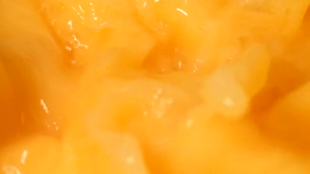 Mezcla Jugo Limón Mandarina Naranja Para Hacer Helado Macro Super — Vídeo de stock