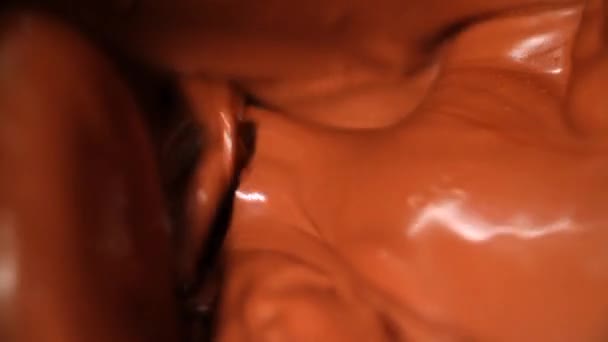 Macro Mezcla Chocolate Fundido Super Slow Motion — Vídeo de stock