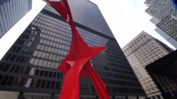 Scultura Flamingo Calder Nella Federal Plaza Chicago Illinois Stati Uniti — Video Stock