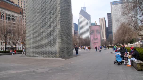 Videoinstallationer Millennium Park Chicago — Stockvideo
