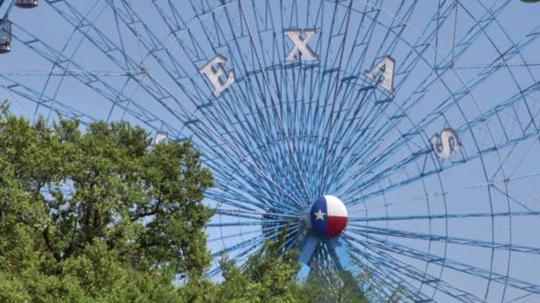 Rueda Texas Ferris Parque Feria Estatal — Vídeos de Stock