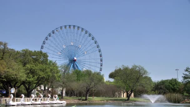 Texas Ferris Wheel Állami Vásárparkban — Stock videók