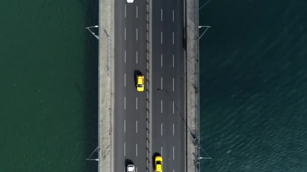 Verkeer Brug Istanbul Top Vanuit Lucht — Stockvideo