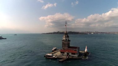 Bakire Kulesi - Kz Kulesi: İstanbul 'un Boğaz Üzerinde Aereial Manzara