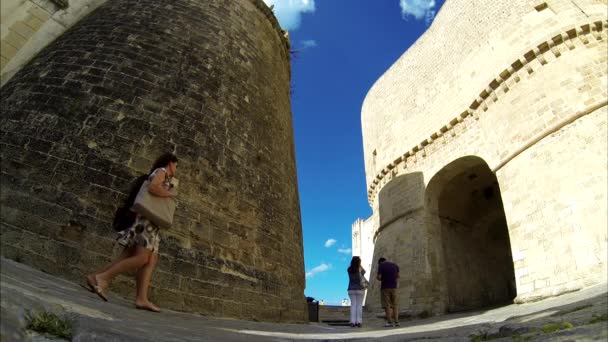 Otranto Történelmi Tengerparti Város Kikötő Adriai Tenger Partján Dél Olaszország — Stock videók